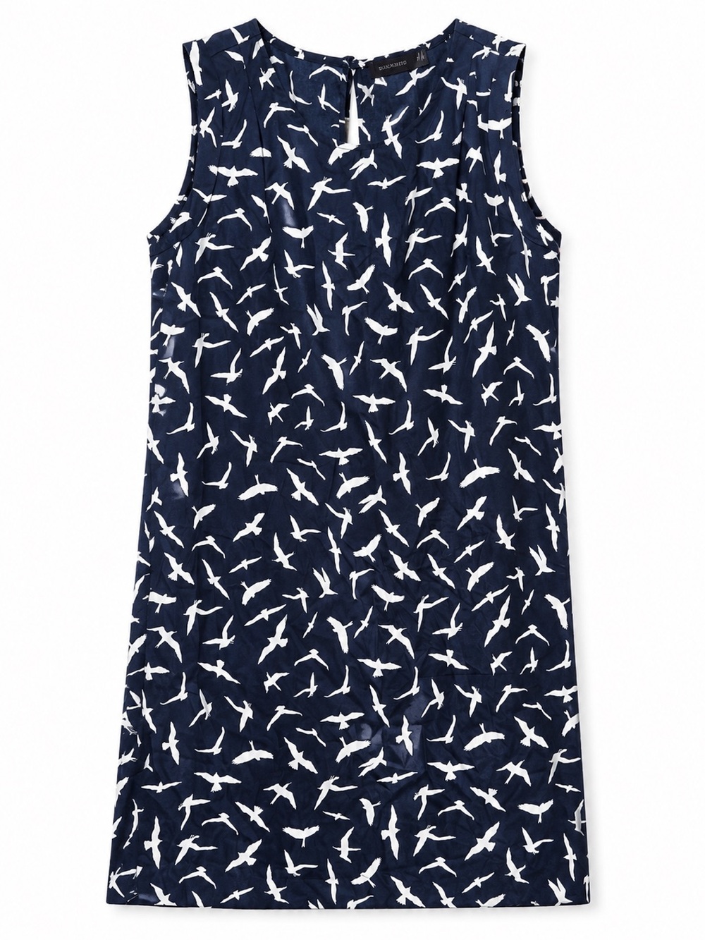 The Limited Black Sleeveless Dress with White Bird Print